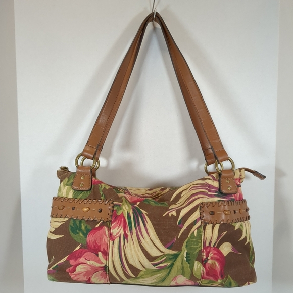 Relic floral fabric, beaded shoulder bag - Picture 1 of 9